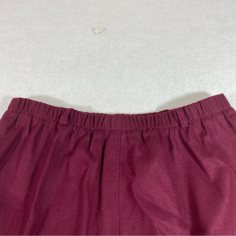 Tog Shop Aline Wool skirt Vintage Burgundy Lined Full Skirt Pockets Sz 16